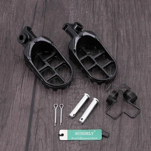 BLACK Post FOOT PEG FOOTREST PEDALS ASSEMBLY FOOTPEGS FOR YAMAHA PW50 PY50 110cc - Picture 1 of 6