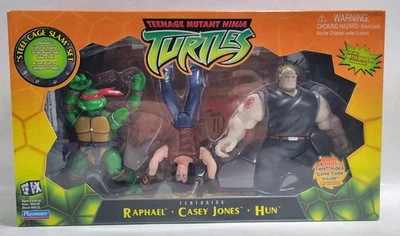 (NUEVO/NOS) 2003 Teenage Mutant Ninja Turtles: Steel Cage Slam Set (Hun/Casey/Raph) Foto 1 de 4