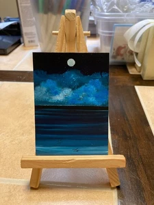 ACEO Original Acrylic Painting Landscape Abstract Art Card ATC Scenery 174 - Picture 1 of 1