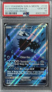 2017 POKEMON SUN & MOON GUARDIANS RISING #133 FULL ART GX/ WISHIWASHI GX PSA 10 - Picture 1 of 3