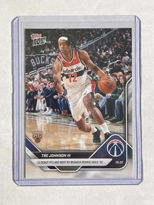 Tarjeta de novato Tre Johnson III 2025 Topps AHORA #14 RC 16 debut Pts Wizards - Imagen 1 de 2