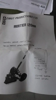 KIT 1/35 RESINE MORTIER DE 120MM AZIMUT PRODUCTIONS. - Photo 1/2