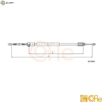 CABLE PULL PARKING BRAKE 10.6544 FOR RENAULT K9K718/740/820 1.5L D7F800 1.1L - Image 1 of 4