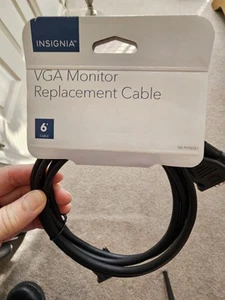 Insignia VGA Monitor Replacement Cable 6ft NS-PV06501 Black New - Picture 1 of 5