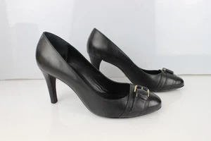 MINELLI T 39 Zapatos De Tacón De Cuero Negro En Muy Buen Estado - Imagen 1 de 14