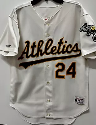 Rickey Henderson Oakland A's Mens Rawlings Authentic Jersey Vintage Sz 42 - Image 1 of 4