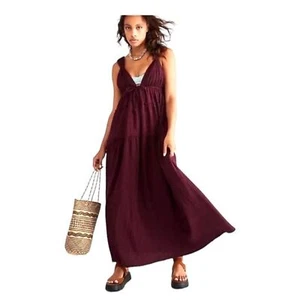 Maxi Vestido Free People Beach Martina Nuevo Sin Etiquetas Borgoña - Imagen 1 de 9