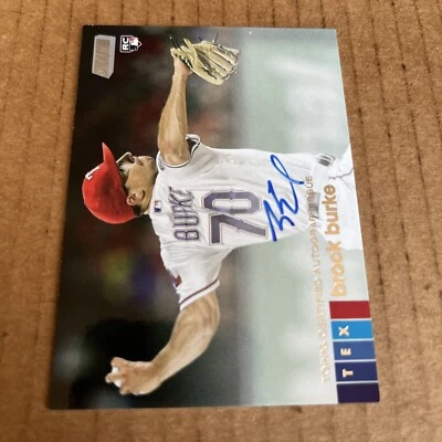 2020 Stadium Club AUTO ROOKIE Brock Burke RC #ABBU Rangers Baseball Card (e7) - Image 1 of 2