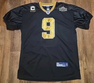 NFL Drew Brees NOLA Saints Team Captain Reebok Onfield Jersey SZ 54 Super Bowl - Picture 1 of 6