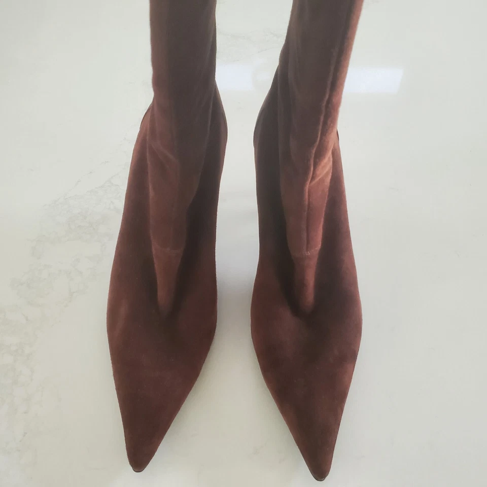 Sergio Rossi Stunning Dark Brown Suede Back Zipper Boot  sz 40 - Image 1 of 4