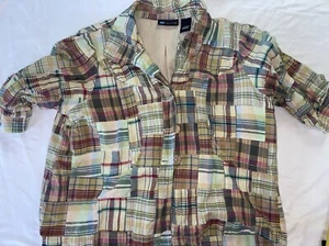 Madras Patchwork Plaid Half Jacket Coat Blazer Patchwork Relativity 20x22 VGC - Picture 1 of 5