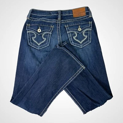 Pantalones de mezclilla Big Star para mujer 28x30 azul avellana calce curvilíneo corte bota solapa bolsillo bigotes Foto 1 de 4