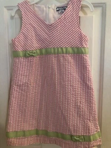 EUC Hartstrings Girl 5 Pink White  Cotton Seersucker Lined Sundress Dress, BIN - Picture 1 of 4
