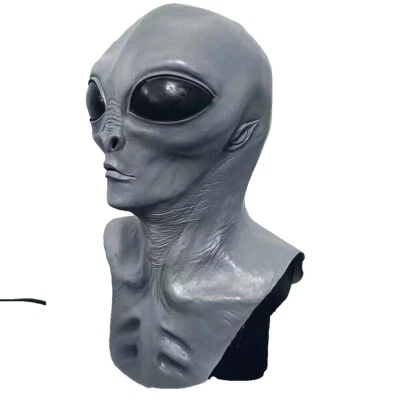 UFO Alien Skull Mask Cosplay Horror Latex Masks Helmet Halloween - Image 1 of 4