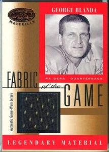 2001 Leaf  Fabric of the Game George Blanda Legendary Material Game Worn Jersey - Picture 1 of 2