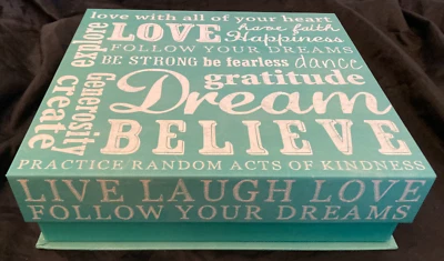 Punch Studio Keepsake Storage Box 9" #90249 Inspirational Words Magnetic Closure - Image 1 of 4
