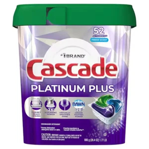 (52-Count) Cascade Pods, Platinum Dishwasher Detergent Soap Fresh Scent - Picture 1 of 12