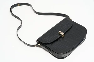 Buti Black Aligator Leather Vintage Shoulder Strap Bag Italy - Picture 1 of 16