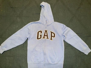 GapKids Logo Full Zip Hooded Sweatshirt Kids 10, Blue, Hoodie, Large - Picture 1 of 8