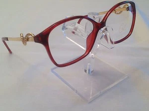 RARAS GAFAS CHRISTIAN LACROIX TRUE VINTAGE 7348 30 56 ROJO CEREZA/ORO ALEMANIA - Imagen 1 de 12