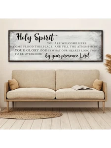 Holy Spirit Inspirational Quote Canvas Art Print - Large Modern Home Decor Wall - Picture 1 of 9