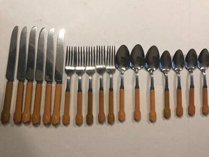 Vintage Konvolut Bakelit Besteck orange Griff Silberbesteck Edelstahl - Bild 1 von 5