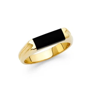 14K Yellow Gold Onyx Ring- Ladies - Picture 1 of 3