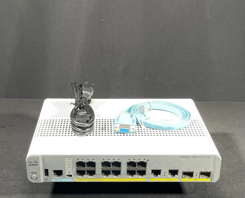 Cisco 3560C WS-C3560CX-12PC-S 12 Port  IP Base Switch - Same Day Shipping - Image 1 of 4