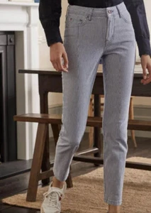 Boden Slim straight ankle skimmers new pinstripe size 12 P - Picture 1 of 5