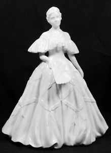 Beautiful Royal Worcester Queen Elizabeth The Queen Mother Blanc de Chine Figure - Picture 1 of 4