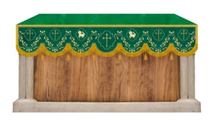 Liturgical Altar Superfrontal with Floral Embroidered Trims - Church Essential - Picture 1 of 24