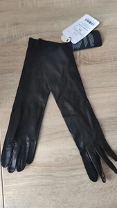 Studio ID Designer Leder Handschuhe lang schwarz 7,5 neu - Bild 1 von 6