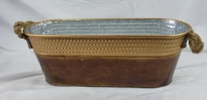 Versatile Copper Window Flower Boxes -rope handles rustic two tone - Picture 1 of 6