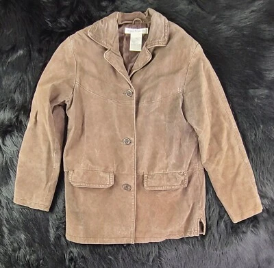 CHAQUETA ABRIGO MUJER JESSICA HOLBROOK CUERO MARRÓN CLARO TALLA XS Foto 1 de 4