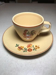Vintage Taylor Smith & Taylor Reveille Rooster Tea / Coffee Cup & Saucer - Imagen 1 de 9