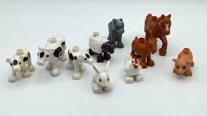 LEGO DUPLO Farm Animal Lot Cows Horses Goat Pig - Picture 1 of 11
