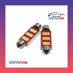 2 pezzi LED Festoon 36mm 12SMD 4014 Canbus Lampade Luci BIANCO Interno Targa C5W - Foto 1 di 4