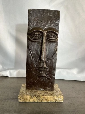 SERGIO BUSTAMANTE BRONZE SCULPTURE " FACE SQUARE II " SIGNED AND NUMBERED - Image 1 of 4