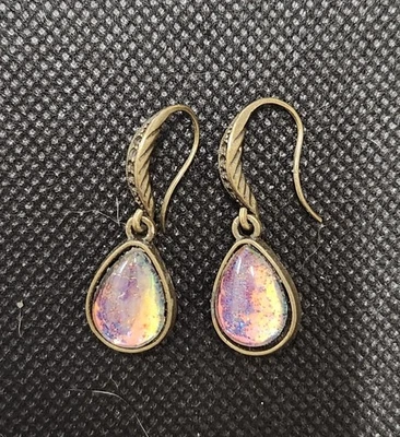 Pearlessent Pink Art Under Glass Earrings. Handmade. - Image 1 of 3