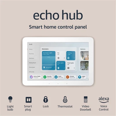 Echo Hub, 8” Smart Home Control Panel with Alexa+ Early Access, Compatible with - Image 1 of 4