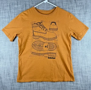 Size XL Youth 18/20 - Timberland Boot Technical Drawing Graphic T-Shirt Orange - Picture 1 of 7