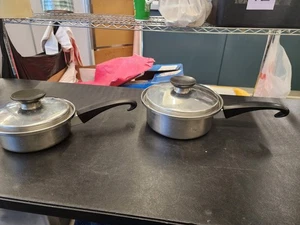 LOT OF 2 Vtg Seal-O-Matic Thermium Multi-Plex Stainless Steel  POTS - Picture 1 of 23