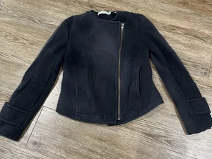 Vince Damengröße 0 Strick Motorrad Jacke Reißverschluss marineblau XS Extra Small - Bild 1 von 6