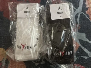 Supreme Jordan Socks 2 Pairs.One Black Pair And One White Pair Size XL Brand New - Picture 1 of 4