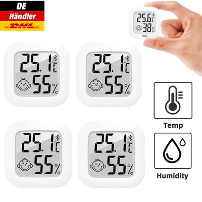 4x Digitales Thermo-Hygrometer Thermometer Temperatur Luftfeuchtigkeitsmessgerät - Bild 1 von 4