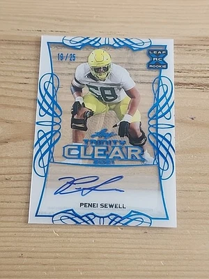 Penei Sewell 2021 Leaf Trinity Clear RC Auto #’d 19/25 Detriot Lions Rookie - Image 1 of 2