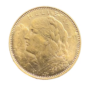 Schweiz 1922 B Gold 10 Francs vz - Stempelglanz - Bild 1 von 2