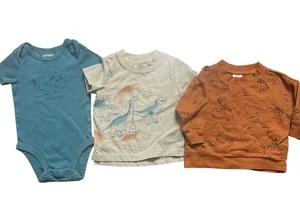 3 Just One You By Carter's Size 3M Dinosaurs Themed Sweater and 2 Tops - Picture 1 of 6