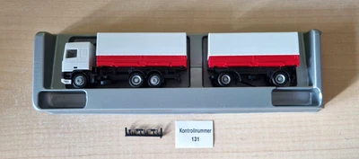 Herpa 142441 DAF 95 380 ATI autotreno neutro bianco/rosso casse mobili 1:87 - Immagine 1 di 3
