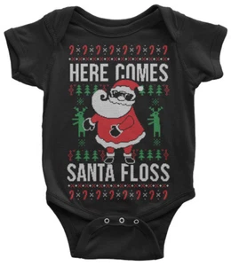 Here Comes Santa Floss Ugly Christmas Sweater Infant Bodysuit - Imagen 1 de 4